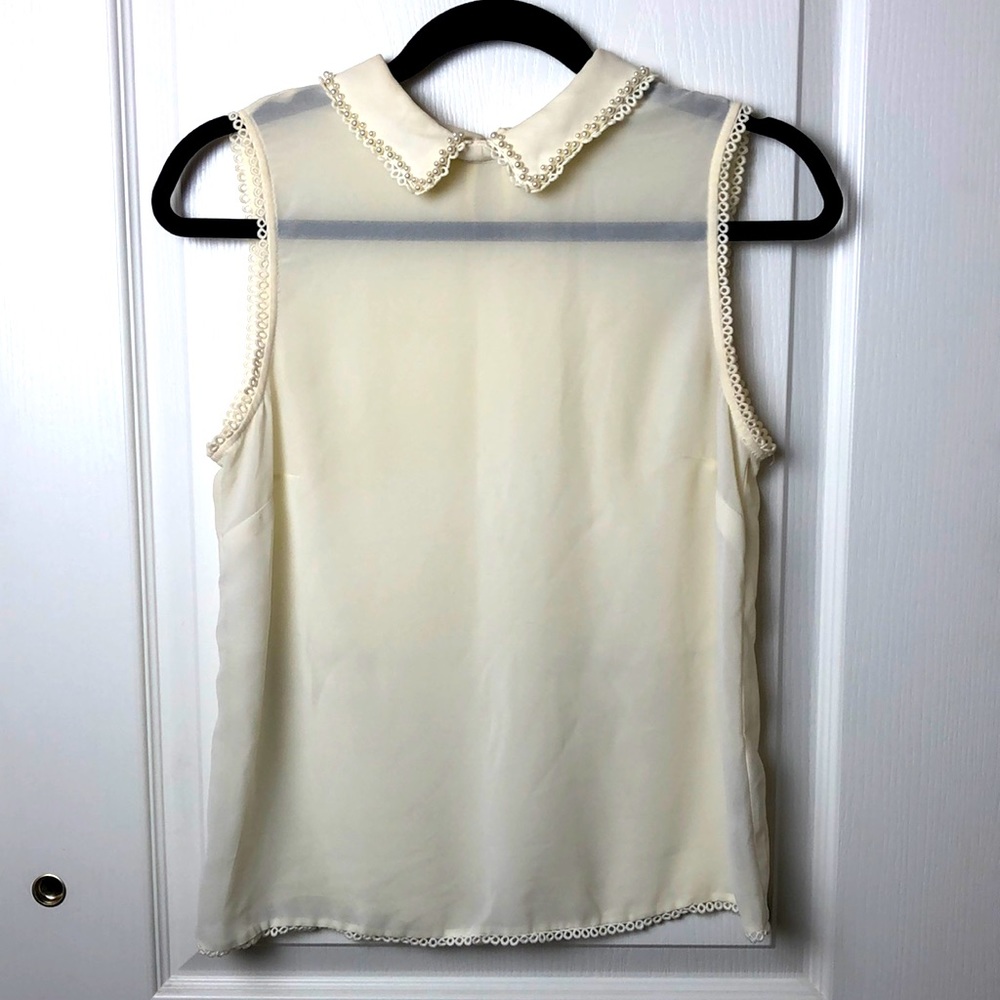 Anthropologie Peter Pan Pearl Sleeveless Blouse